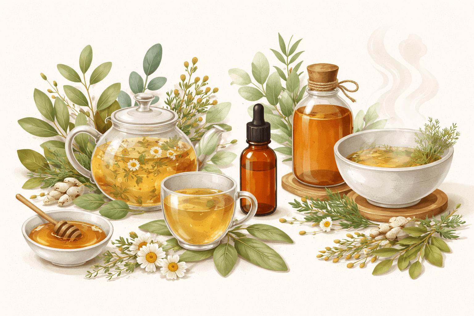 Herbal Preparations for Respiratory Health: Evidence-Based Teas, Tinctures, Syrups, Inhalations & Safety
